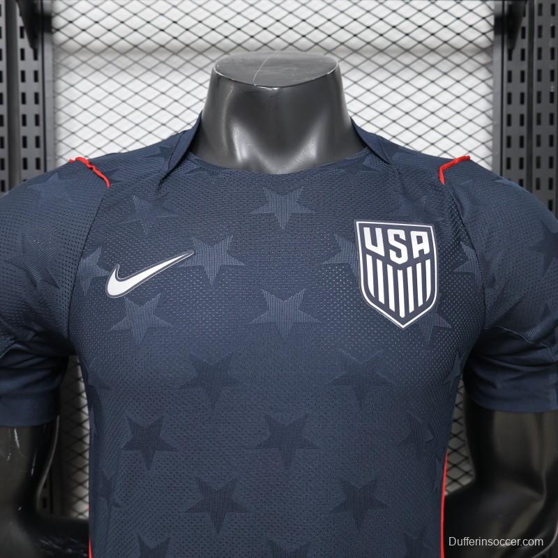 Player Version 2026 USA Navy Blue with All-Over Star Pattern Away Jersey