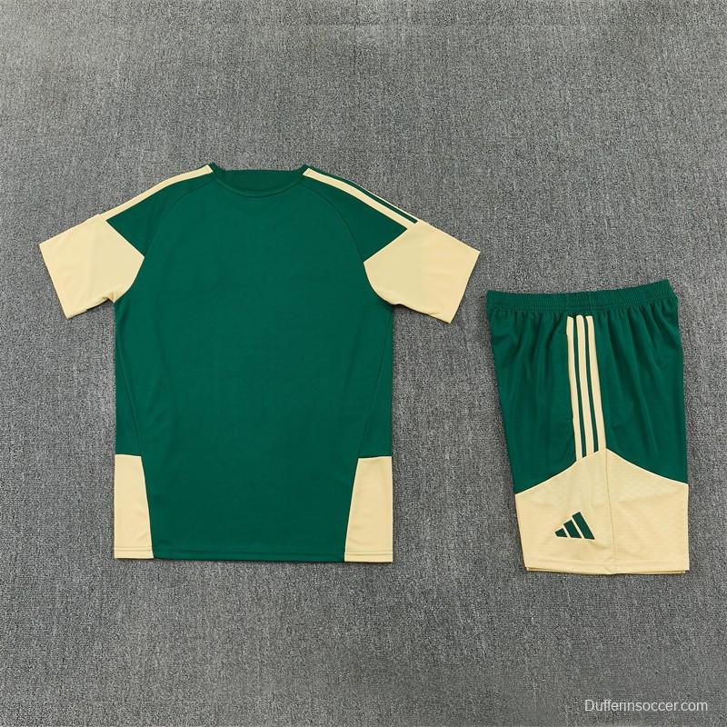 2026 Real Madrid Green & Cream  Short Sleeve+Soccer Shorts