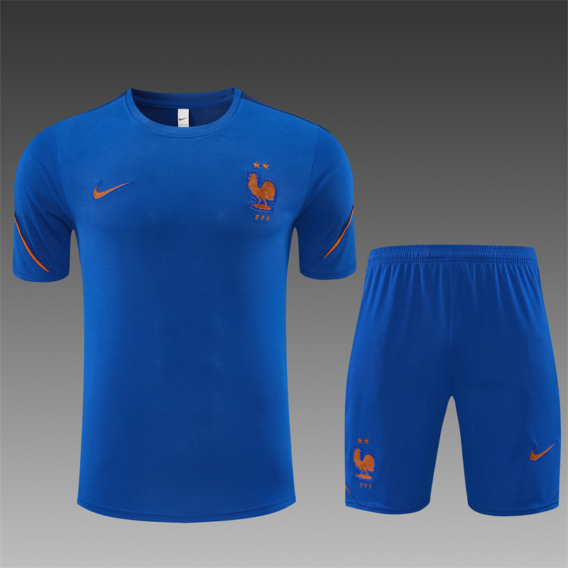 2026 France Blue & Orange Short Sleeve+Soccer Shorts