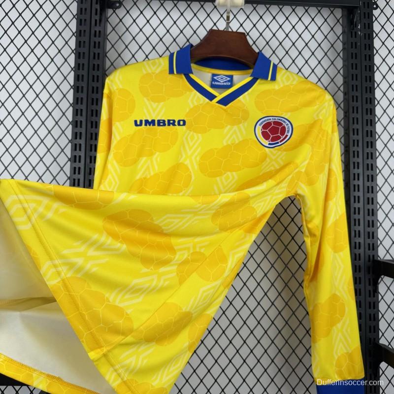 1994 Retro Colombia Home Long Sleeve Jersey
