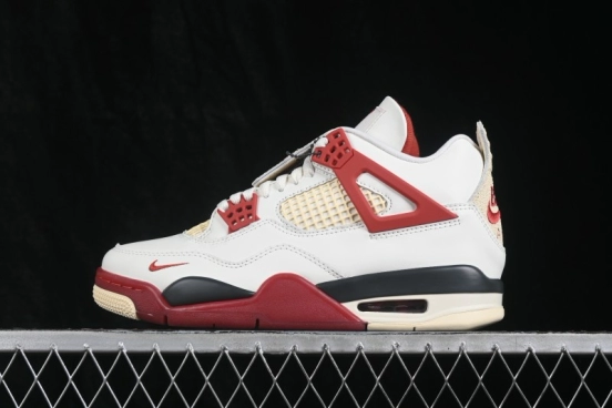 Nike Air Jordan 4 Retro 'Brick After Brick' OG Collaboration Sneakers with Premium Leather and Classic Basketball Design - IQ8055-100