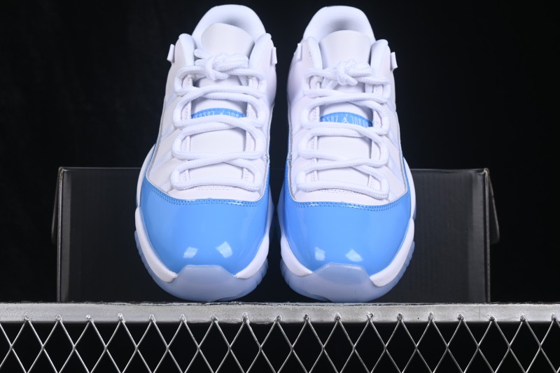 Nike Air Jordan 11 Low Retro University Blue Basketball Shoes with Patent Leather and Full-Length Air Sole - FV5104-100