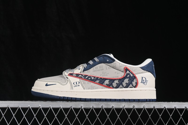 Nike Travis Scott x Fragment Design Air Jordan 1 Low OG SP Collaboration Casual Skate Shoes - XD1979-006