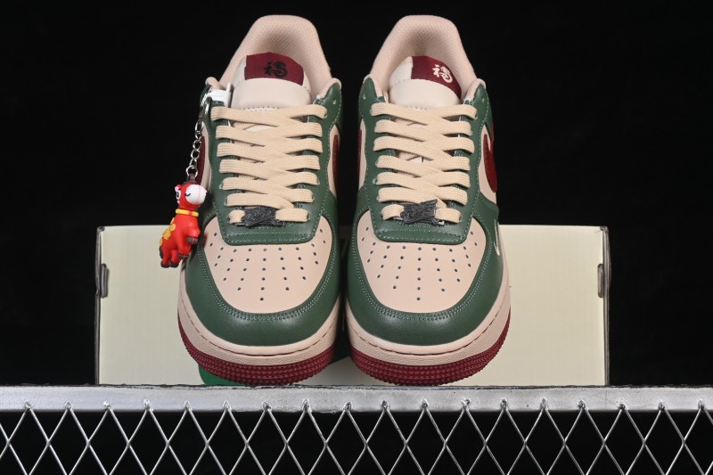 Nike Air Force 1 '07 Low Year of the Horse Limited Edition Casual Sneakers with Emerald Green and Apricot Accents - NH0601-518