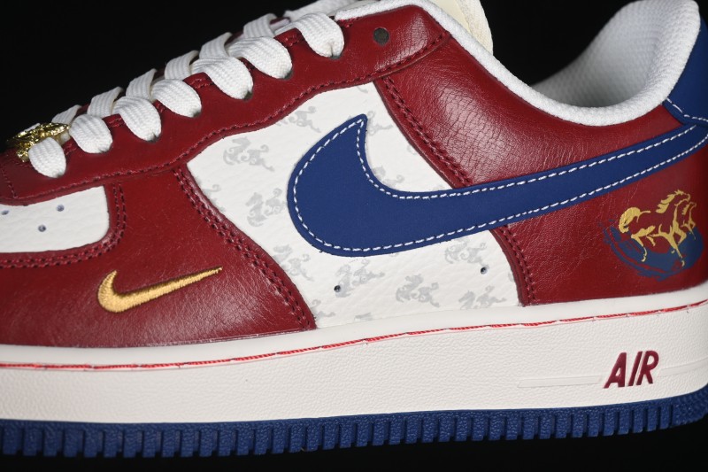 Nike Air Force 1 '07 Low Chinese New Year Year of the Horse Edition Casual Sneakers in Zhu Red and Cloud White - FV4921-600