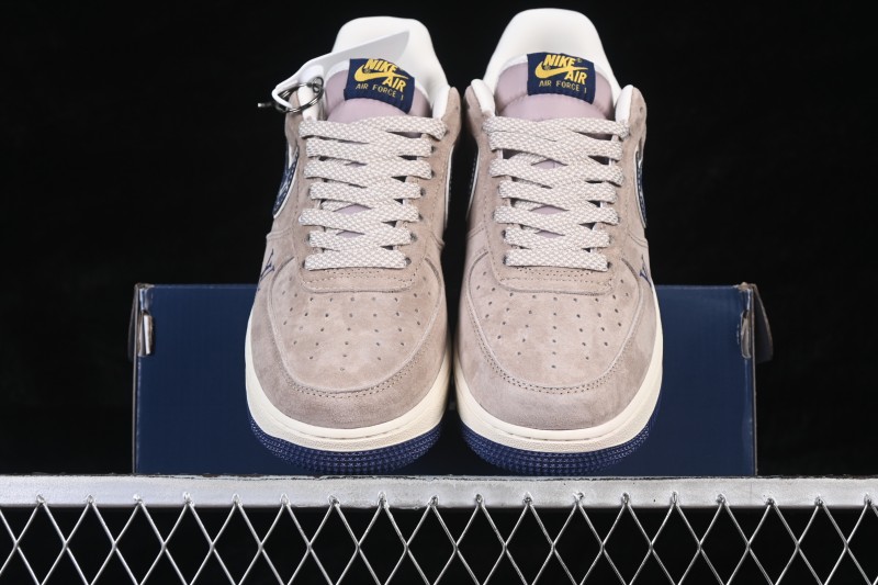Nike Air Force 1 '07 Low LV Collaboration Grey Blue Pigskin Leather Casual Sneakers - KL1688-004