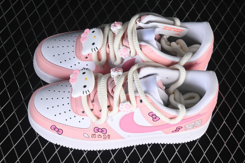 Nike Air Force 1 '07 Low Hello Kitty Pink White Casual Sneakers - YY2024-762
