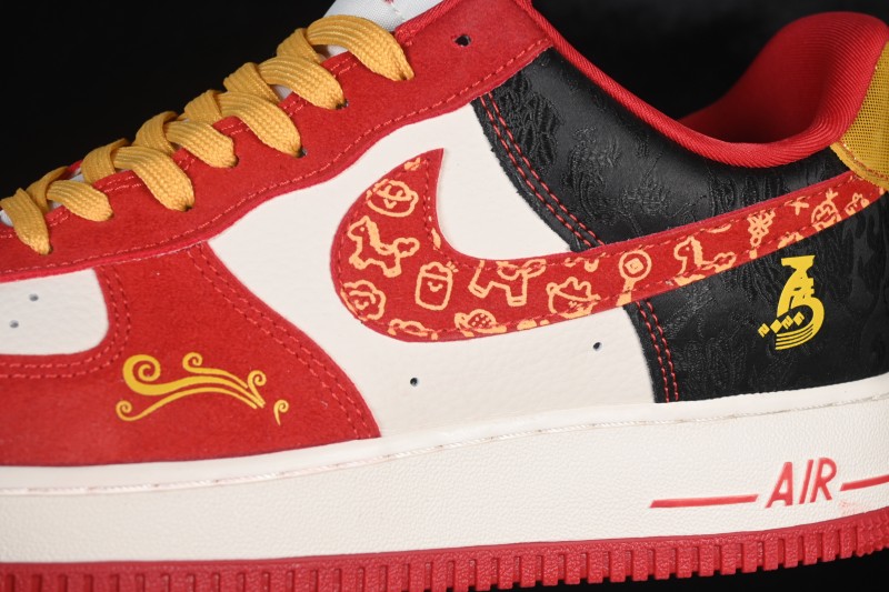 Nike Air Force 1 '07 Low Chinese New Year Limited Edition Black Red Basketball Shoes - DF0188-133