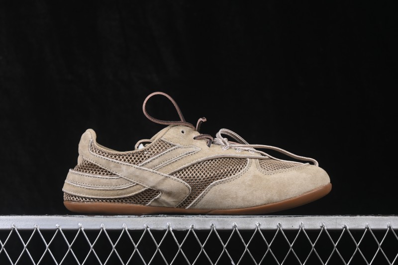 Miu Miu Gymnasium Multifaceted Lace-Up Mesh Round-Toe German Army Trainer Sneakers - SS26 Runway