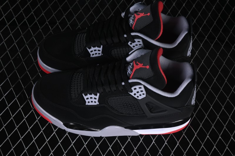 Nike Air Jordan 4 Retro 'Bred' Basketball Shoes - 308497-060