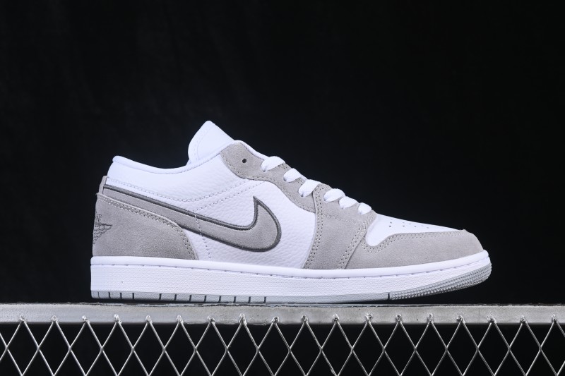 Nike Air Jordan 1 Low AJ1 Embroidered White Grey Low-Top Retro Cultural Basketball Shoes - IX3959-100