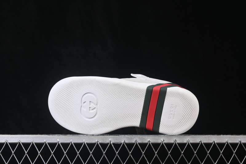 Gucci Primavera Screener Sneakers with Perforated GG Leather and Web Detail - FAGIV9078