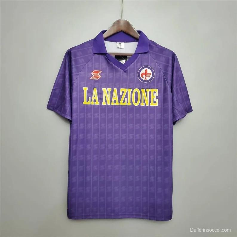 Retro 89/90 Fiorentina Home Soccer Jersey