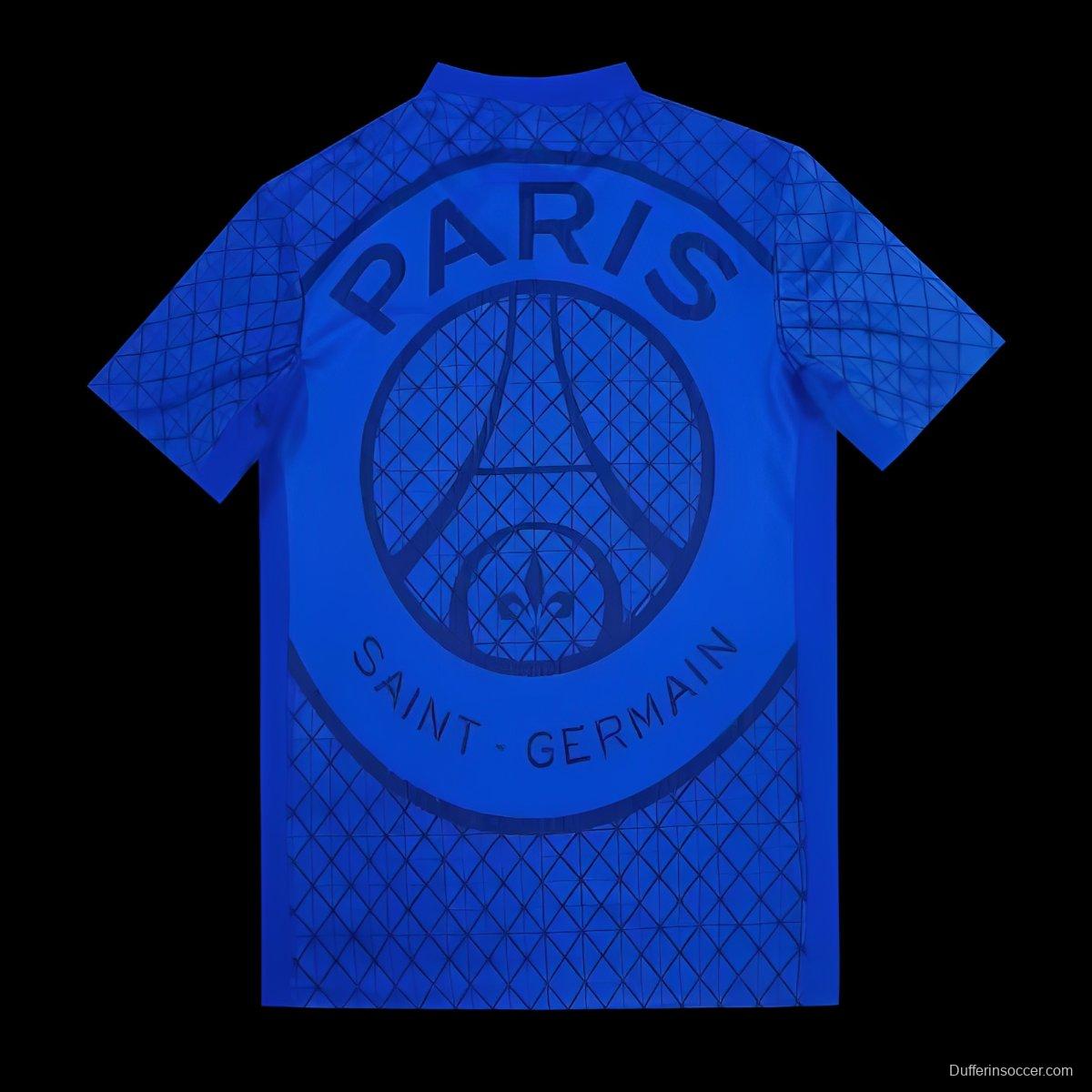 25/26 PSG Blue with Diamond Pattern Jersey