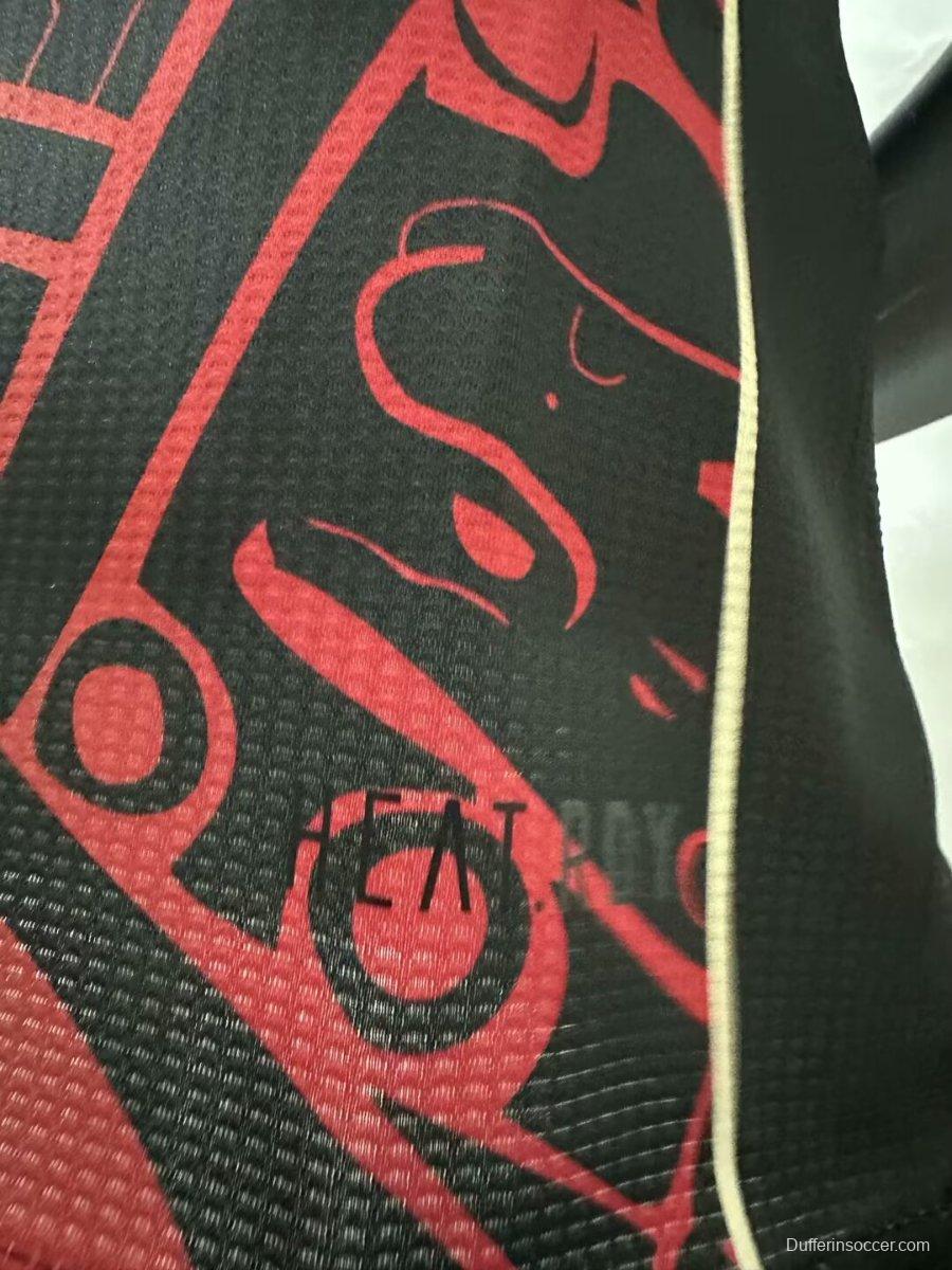 Player Version 2025 Mexico Black with Red-Green Aztec Pattern Jersey