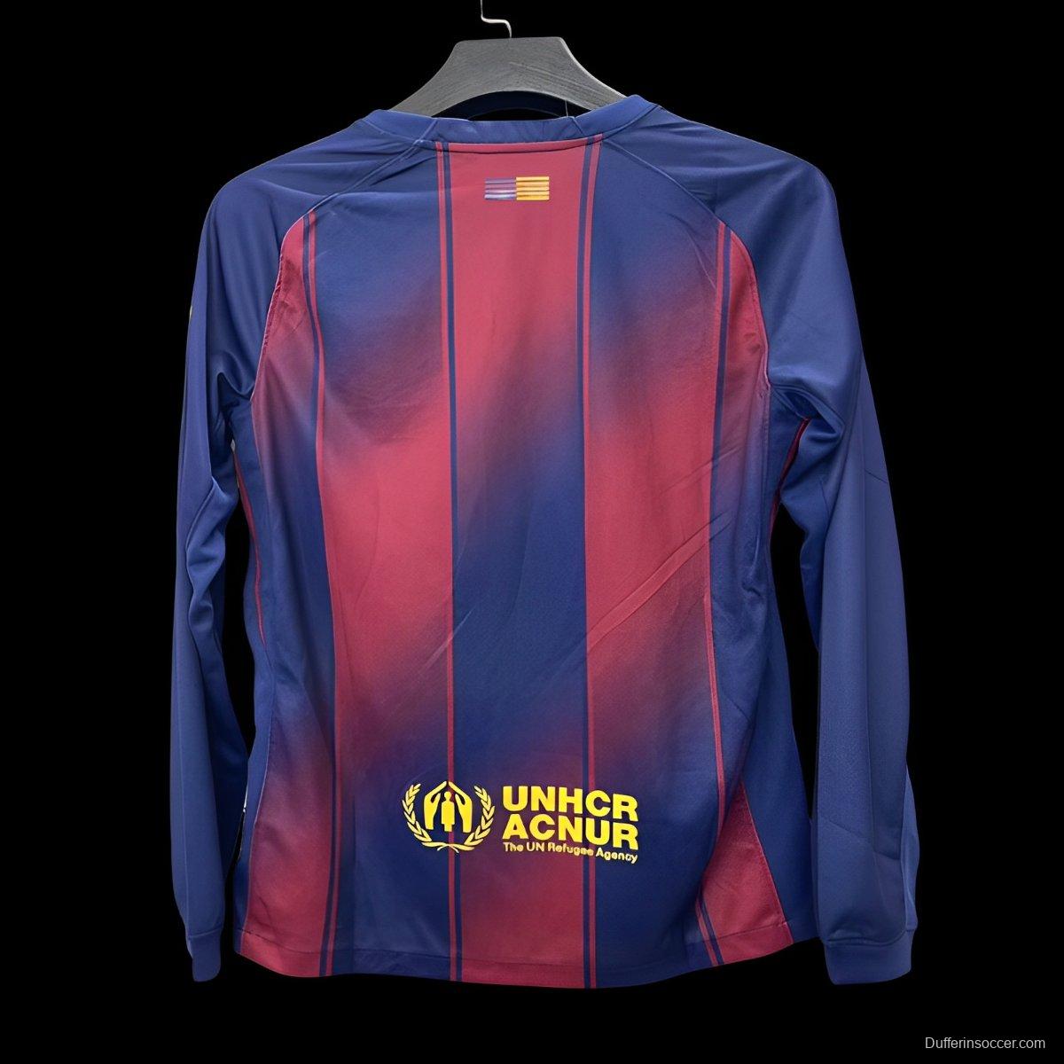 25/26 Barcelona Home Long Sleeve Jersey