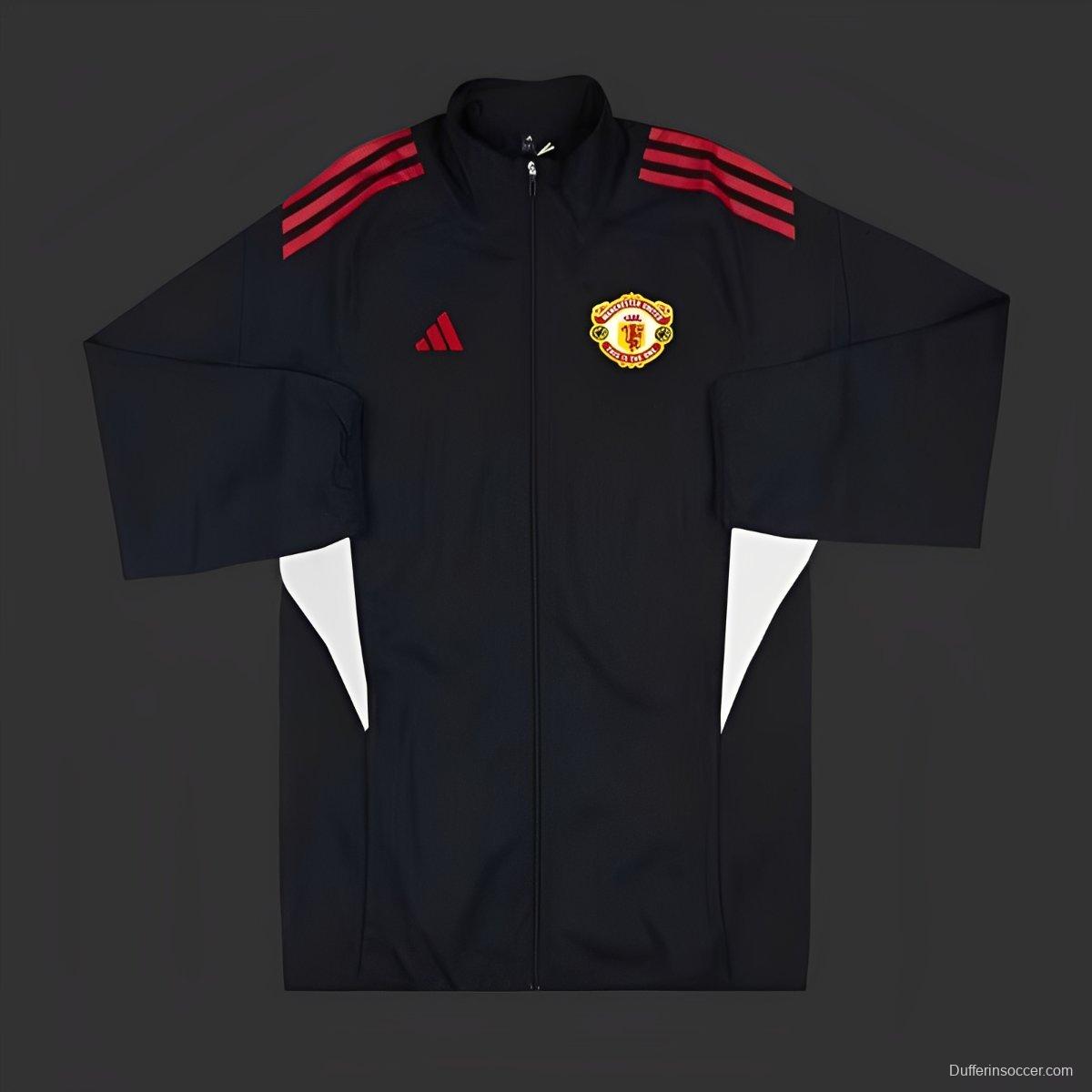 25/26 Manchester United  BLACK Full Zipper Windbreaker