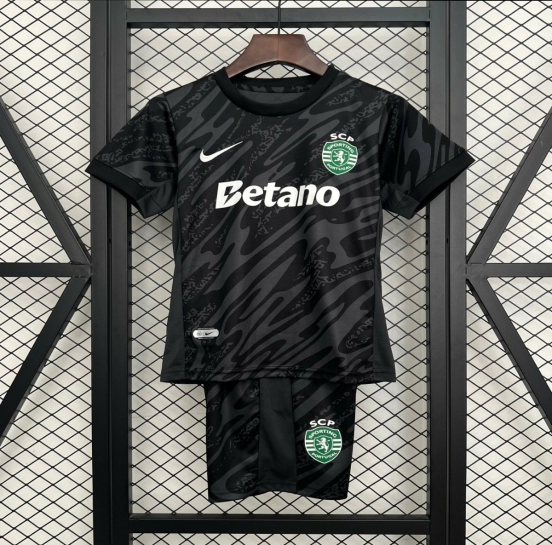 25/26 Kids Sporting Lisbon Goalkeeper Black Jersey