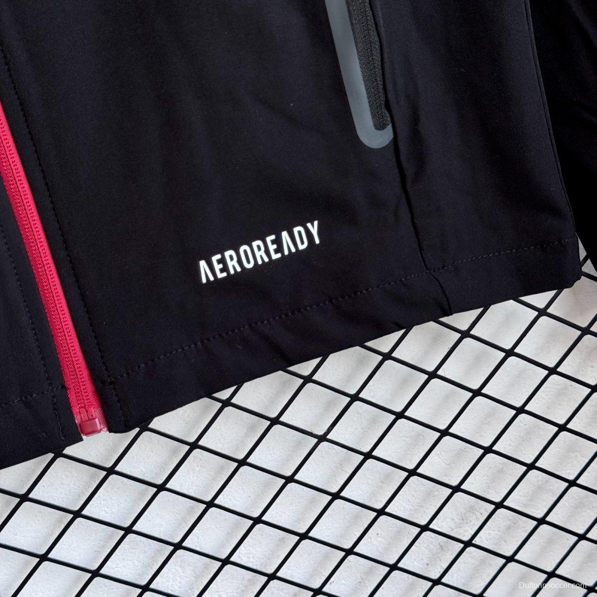 25/26 Liverpool Black/Red Full Zipper Windbreaker + Long Pants