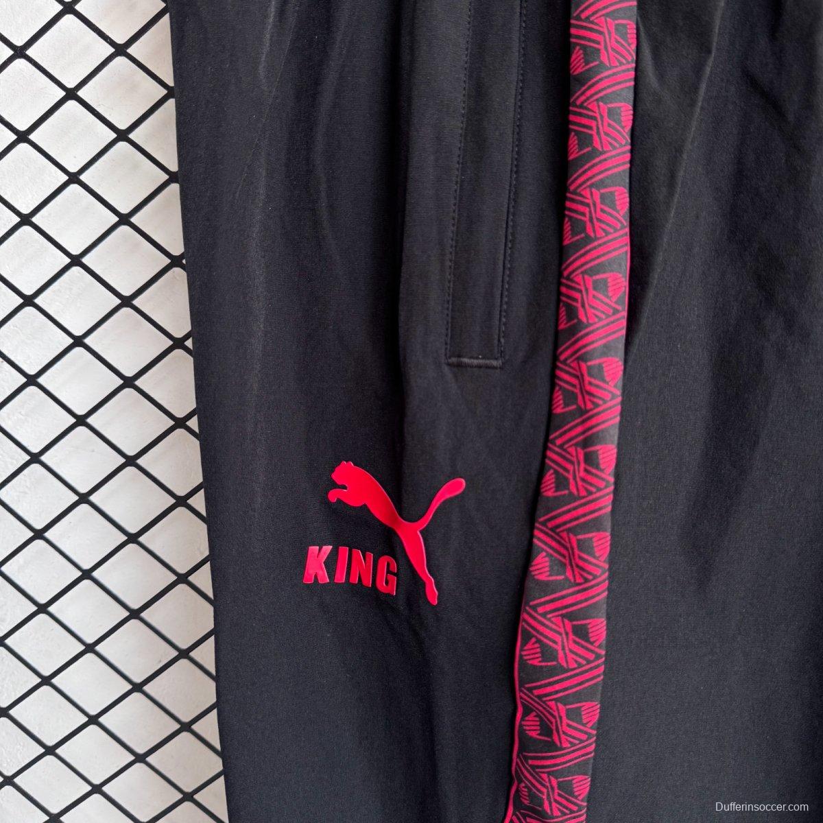 25/26 AC Milan Black/Pink Full Zipper Windbreaker + Long Pants