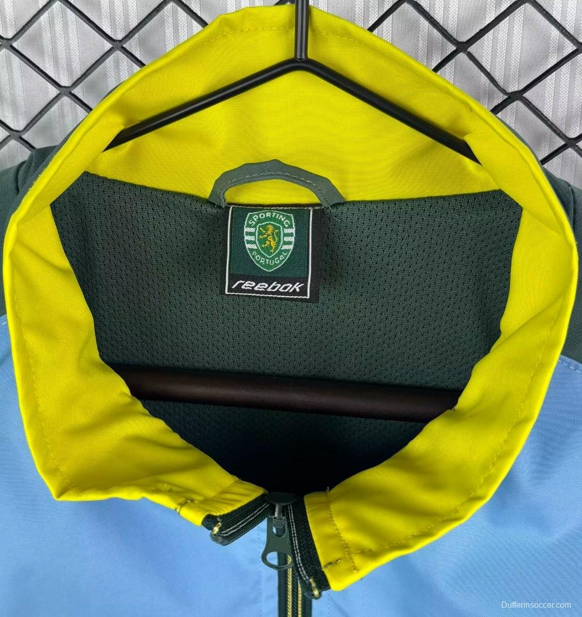 Retro 02/03 Sporting Lisbon Green Full Zipper Windbreaker