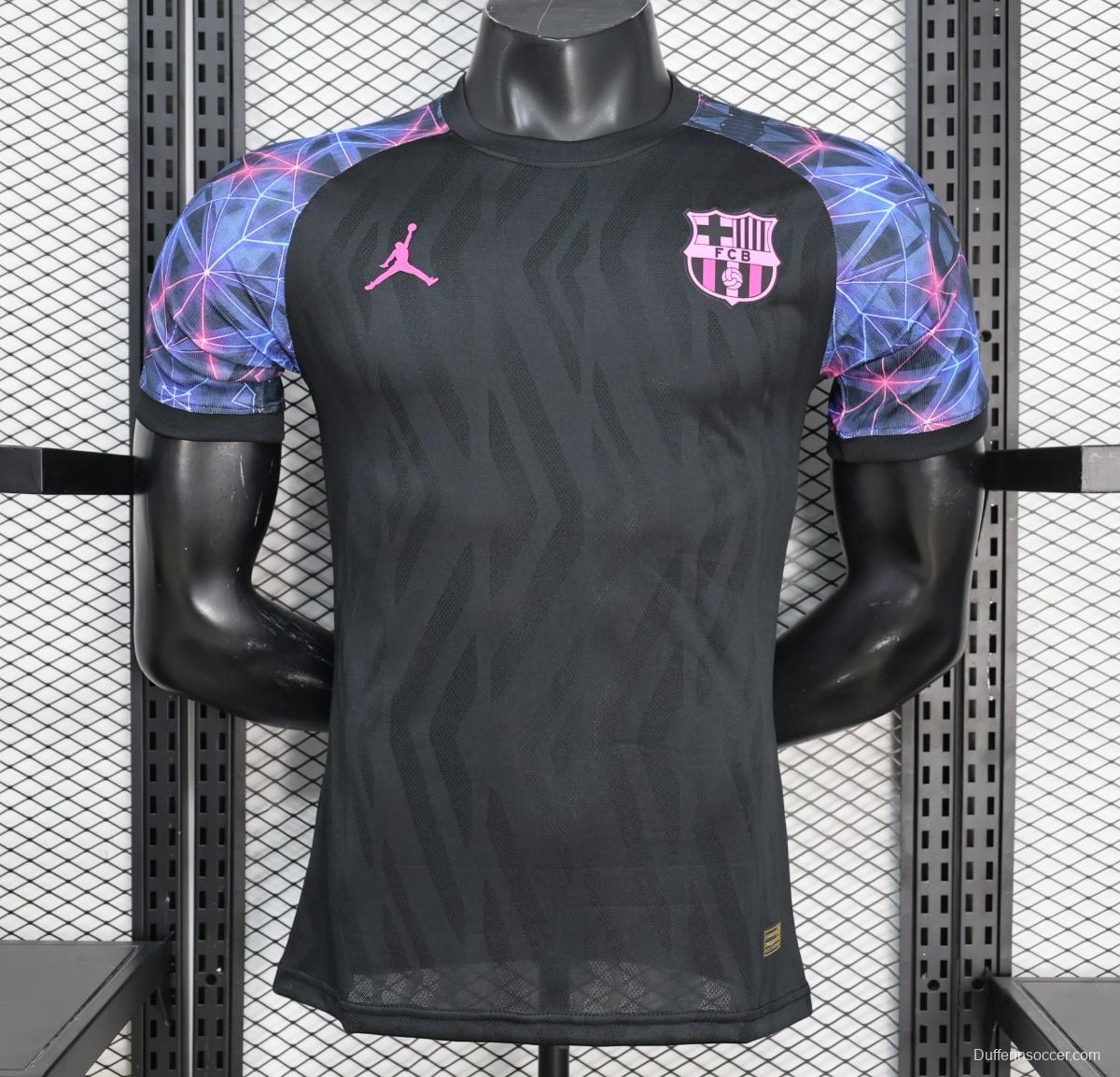 Player Version 25/26 FC Barcelona Black with Neon Geometric Pattern Jersey