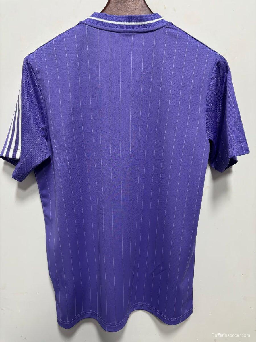2026 Real Madrid Adidas Terrace Icons Purple Pinstripe Jersey