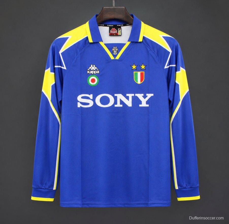 Retro 95/96 Juventus Away Blue Long Sleeve Jersey