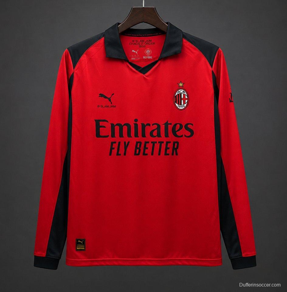 25/26 AC Milan x Slam Jam Limited Edition Long Sleeve Red Forth Jersey
