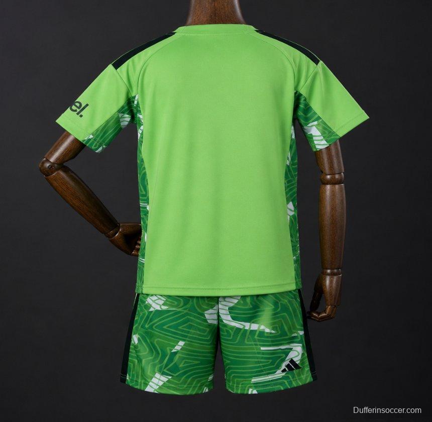 26/27 Kids Arsenal Goalkeeper Neon Green/Dark Green Jersey