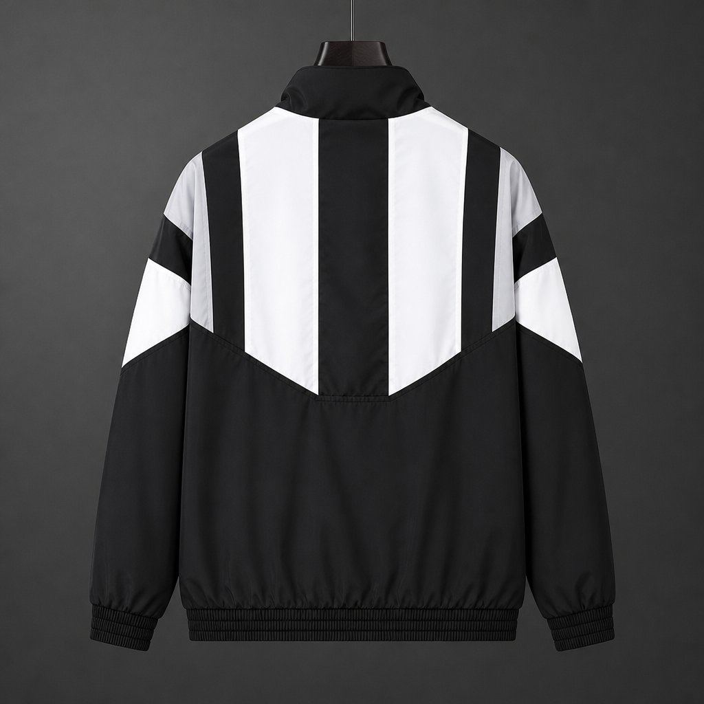 26/27 Juventus EQT Black White Full Zipper Windbreaker