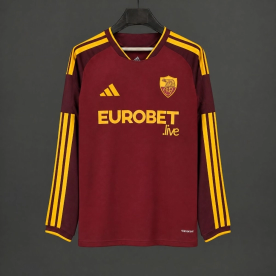 26/27 Roma Home Maroon Long Sleeve Jersey