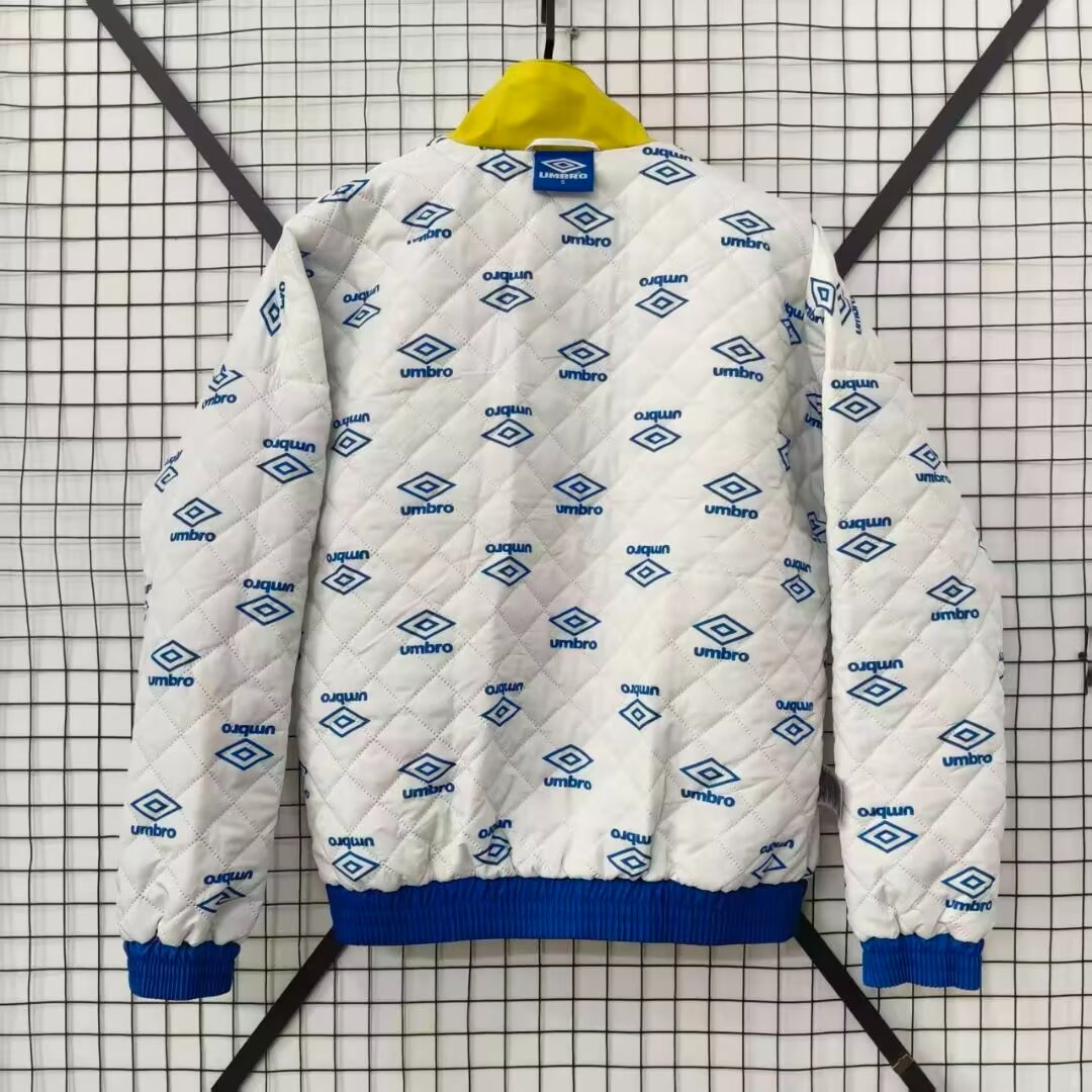 2026 Brazil Blue/White/Yellow Full Zipper Padded Jacket