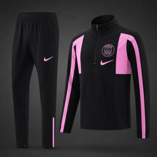26/27 PSG Black/Pink Full Zipper Windbreaker+ Long Pants