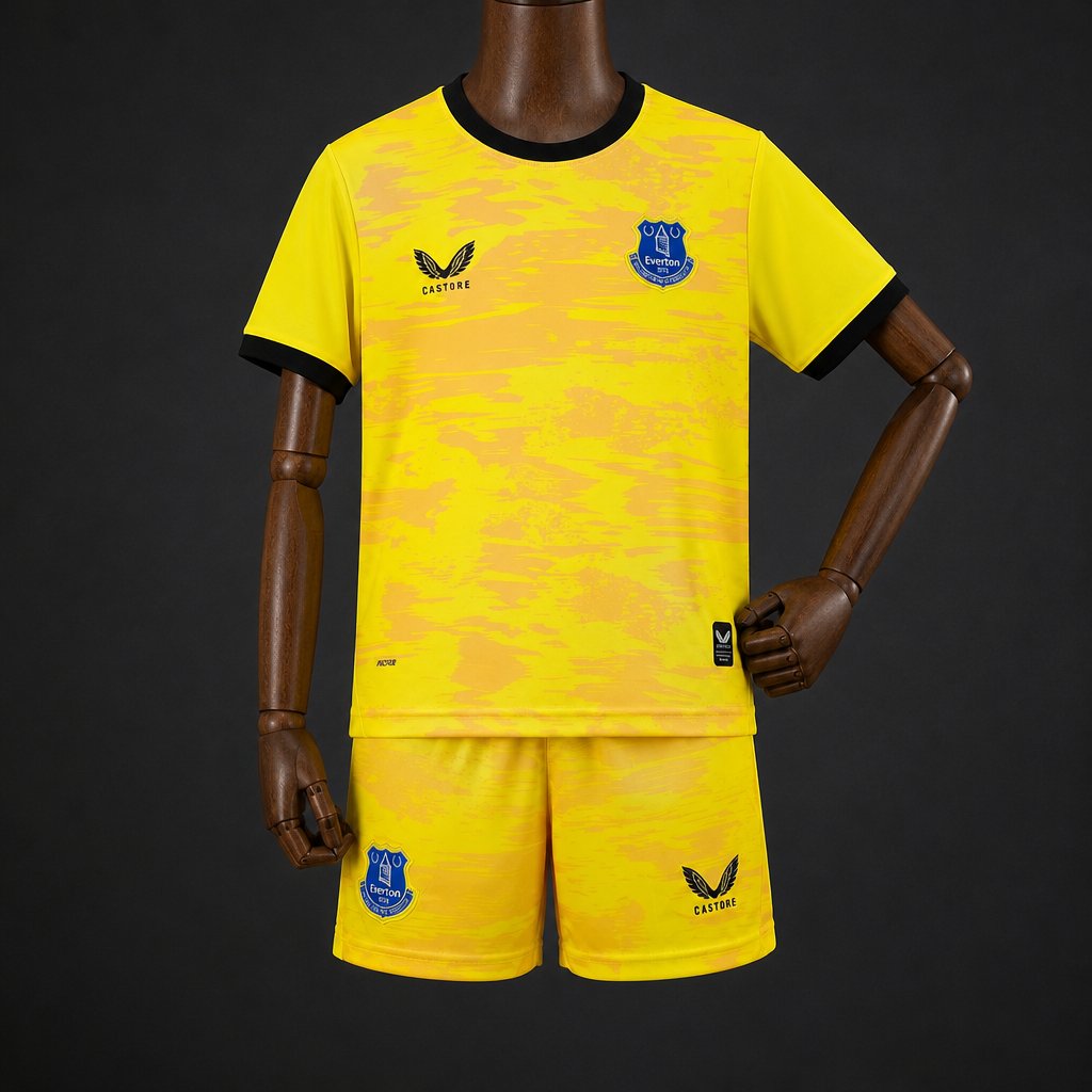 26/27 Kids Everton Goalkeeper 2 Yellow Jersey Kit